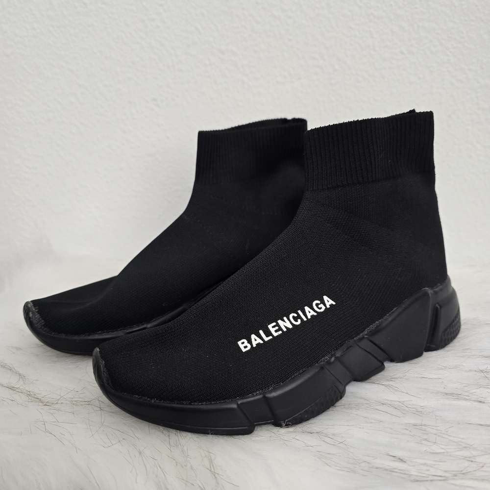 Balenciaga Black Speed Trainers Sock Sneakers - Picture 2 of 12